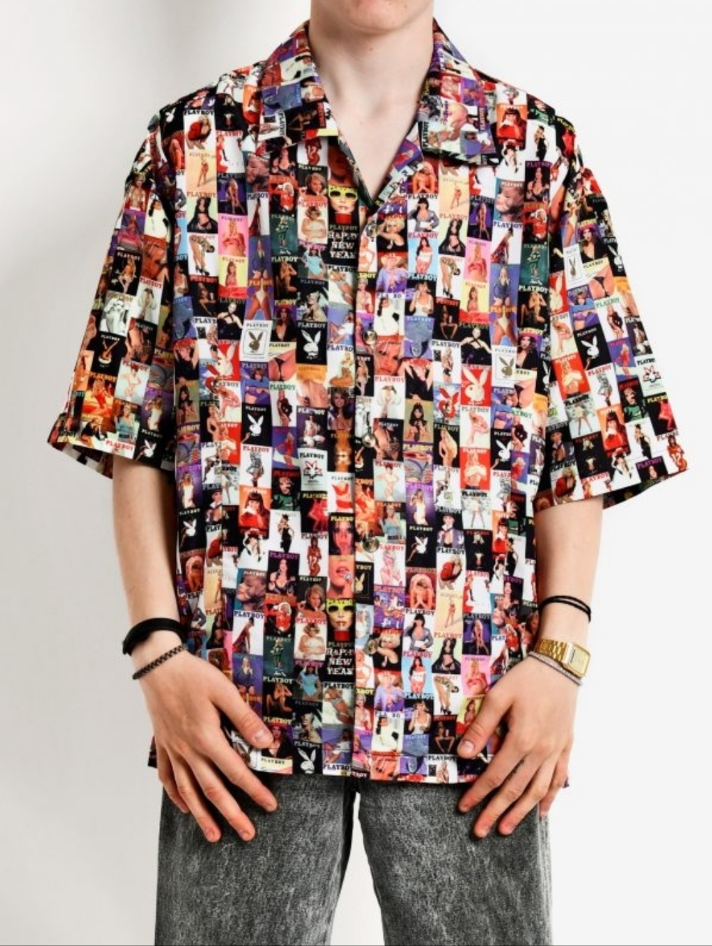 Vintage PLAYBOY Mag Cover Button Shirt Size XL